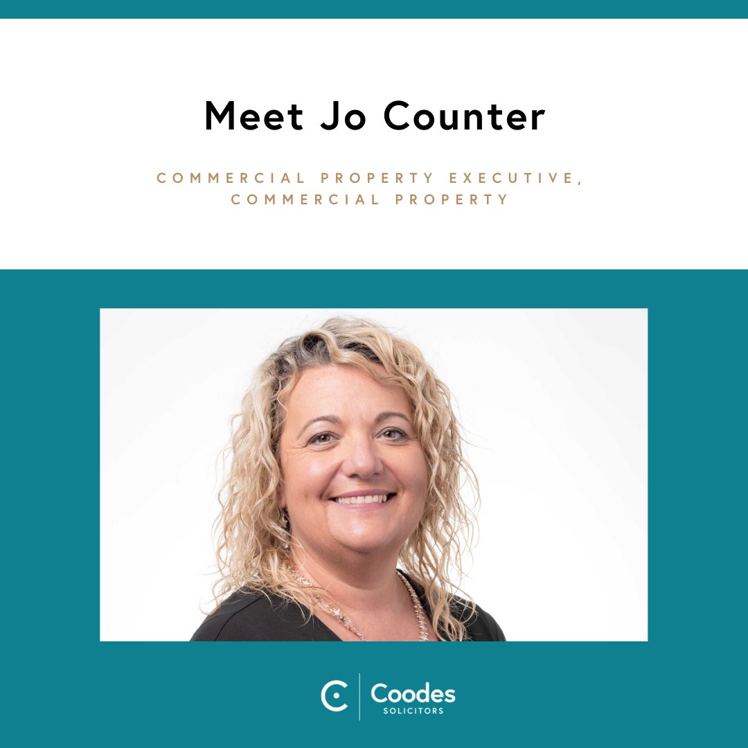 Jo Counter is a Commercial Property Executive with over 10 years’ experience in the sector.

She has experience in both freehold and leasehold property matters, new builds and commercial landlord and tenant matters: coodes.co.uk/profile/jo-cou…

#MeetTheTeam #CommercialProperty
