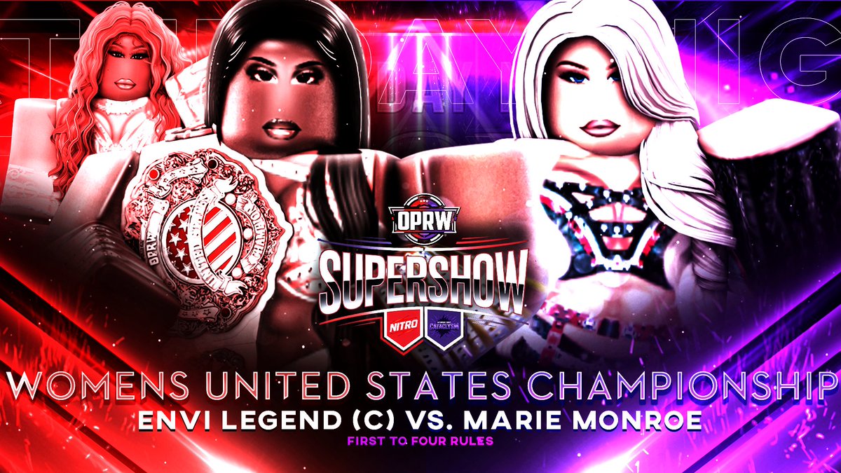 OPRW_ROBLOX's tweet photo. NITRO x CATACLYSM SUPERSHOW // OCTOBER 21ST, 2025
@sportscvr looks to invoke her rematch clause against the woman who cashed in her FOF case @TheeEssences!
Will The Boujee Bully be able to kick The Glamour out of the division for good, or will Monroe reclaim her gold once again!
#OPRW2025