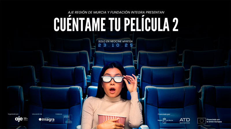 🎬✨ Vuelve “Cuéntame tu película”

El próximo 23 de octubre, te esperamos en los Cines Neocine Myrtea para vivir una experiencia única donde emprendimiento, creatividad e innovación se proyectan en pantalla grande.

Jóvenes empresarios y profesionales de la Región de Murcia