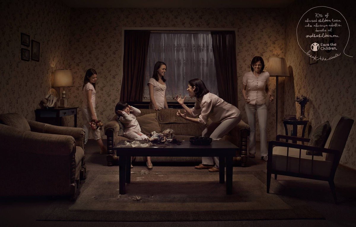 creapills's tweet image. “70 % des enfants maltraités deviennent des adultes maltraitants.”
Une campagne choc signée Save the Children, qui dénonce avec force le cercle infernal de la violence.