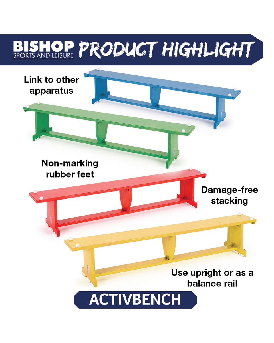Looking for benches that do more than sit around? 💪

The ActivBench flips into a balance rail, links to other kit &amp; stands up to daily school use.

✔ Non-marking feet
✔ Rubber end buttons
✔ Durable team colours

👉 bishopsport.co.uk/products/gy382…

#SchoolPE #BishopSports