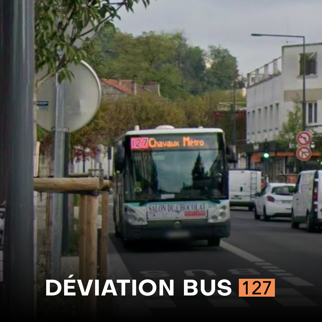 🚧 Jusqu’au 1er décembre, le bus 127 en direction de Croix-de-Chavaux est dévié en raison de travaux rue de Vincennes :

🔁 Arrêt Jeanne-d’Arc reporté au 83, rue de Stalingrad
❌ Arrêts Wilson–Gabriel-Péri &amp; Croix-de-Chavaux non desservis
📍 Terminus provisoire : 10, rue Franklin