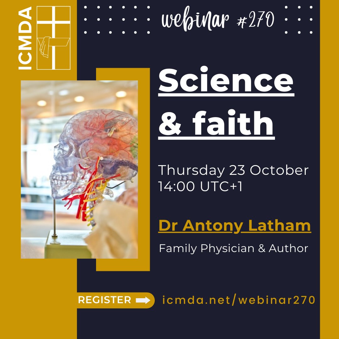icmdanet's tweet image. How do cosmology, physics and biology provide evidence for a Creator?

Join Dr Antony Latham as he explores the scientific evidence and the relationship between science and faith through history.

Register at icmda.net/webinar270