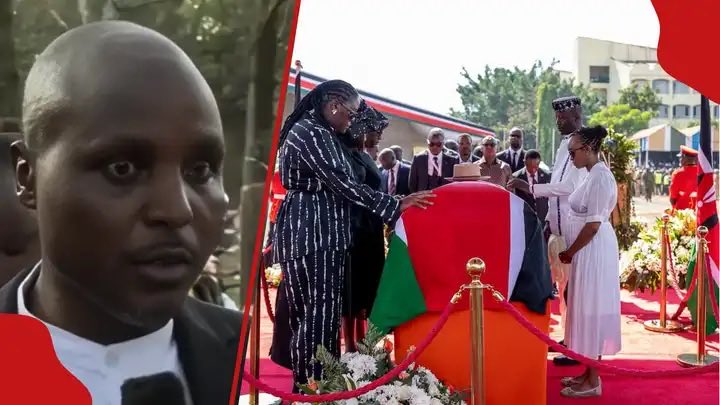KiambuTweep's tweet image. Raila was a Cult. 
Japheth Muruki, the man who came up with the 'Baba While You Were Away' slogan 11 years ago, on the same day Raila died he lost his wife. He abandoned his wife in a morgue to rush and bury Raila Odinga first. 
 #MashujaaDay