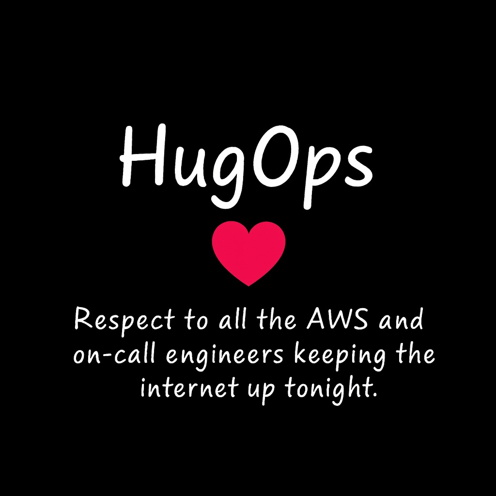 NOFireAI's tweet photo. Everyone’s waiting on AWS to fix us-east-1. 

Stay calm, hydrate, and may your alerts go quiet soon.

It's always DNS.

#SRE #AWS #OnCall #Reliability #DynamoDB #DNS https://t.co/LcdW8T98kr