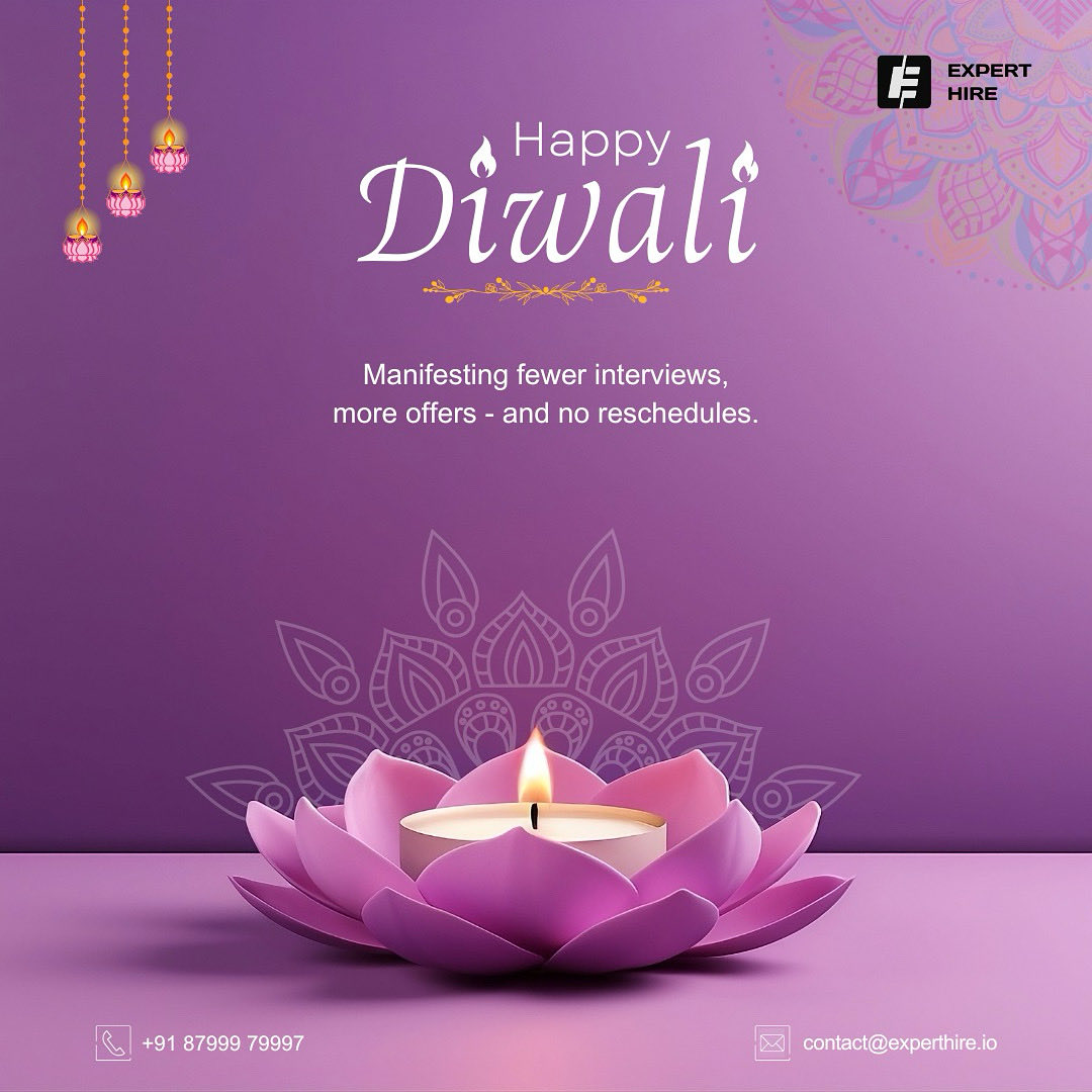 ExpertHireAI's tweet photo. The right spark can change everything -
in work, and in life.

Happy Diwali from Expert Hire 🌟 https://t.co/h5RfLUK4rY