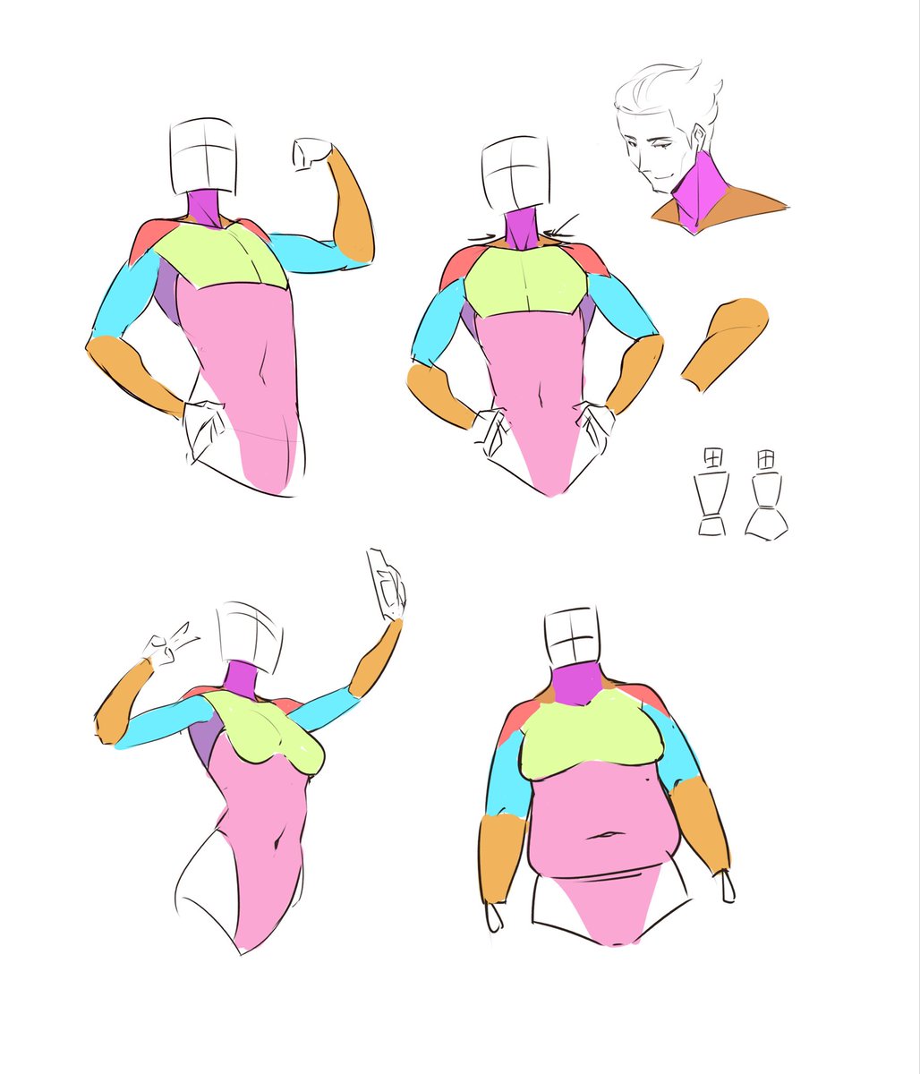 So here is how I differentiate muscle groups. After that, I usually use human body references to refine smaller muscle details.