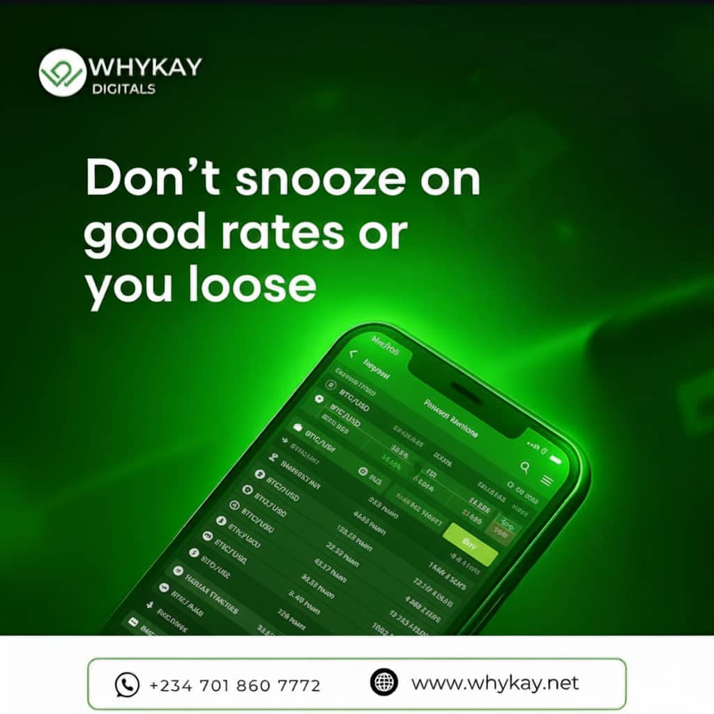 WhykayDigitals's tweet photo. You deserve good rates ! That's our priority at whykay digitals 

#tradewithwhykay #crypto https://t.co/k7ilGyQib8