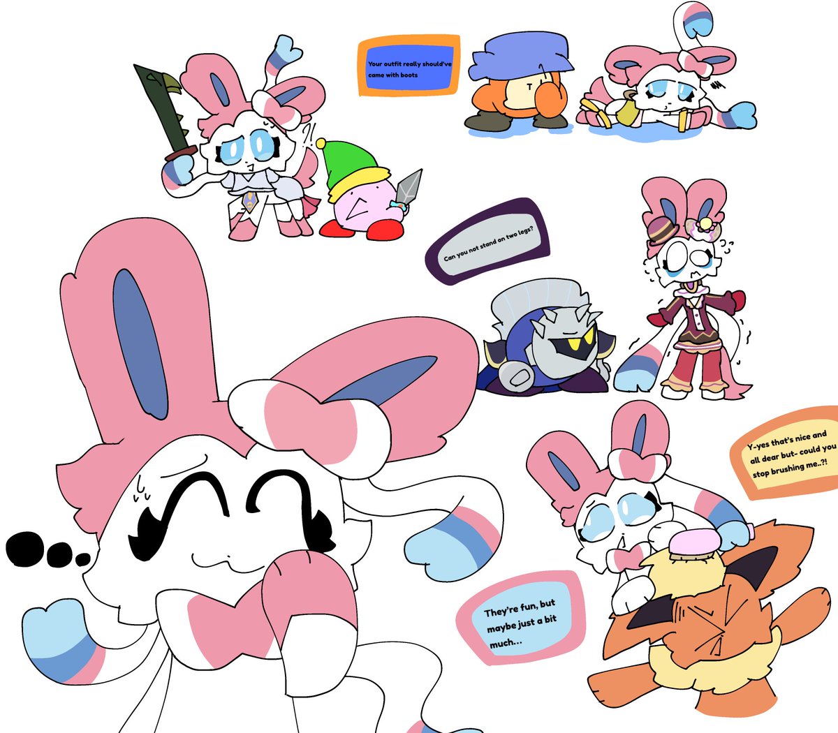 Some sylveons and some kirbies 
#sylveon