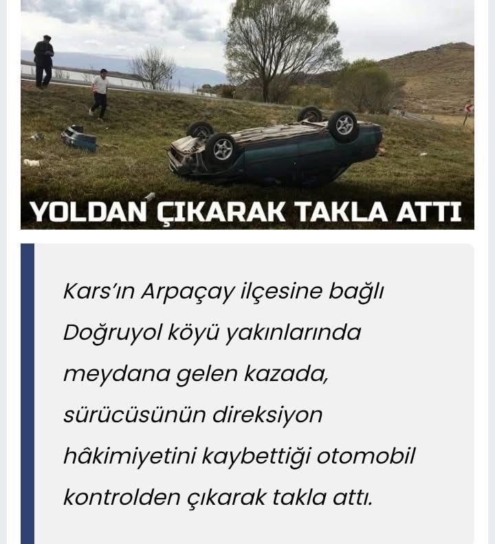 Arpaçay’da Yoldan Çıkan Otomobil Takla Attı
karsguncel.com/haber/arpacay-…