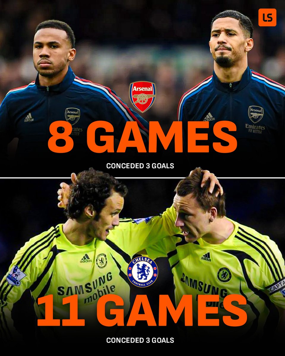 Arsenal have reached 8 league games with just 3 goals conceded 🔴🧱

That record-breaking Chelsea team went 11 before conceding their third 🤯