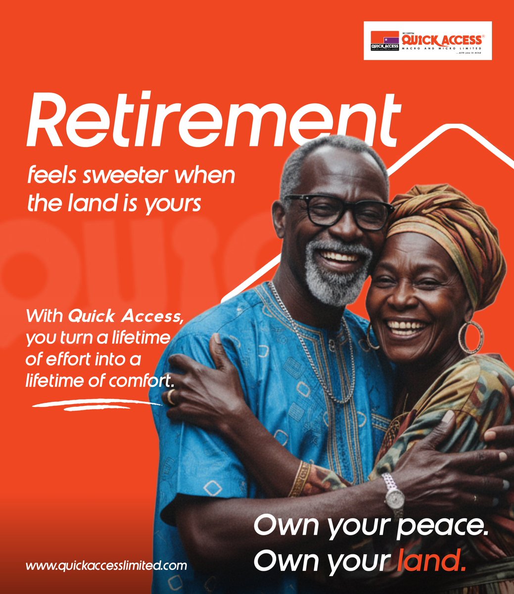 quickaccess_ltd's tweet image. Build lasting wealth with Quick Access Macro and Micro Limited.
#wealthbuilding #LandOwnership #retirementgoals #RetirementPlanning