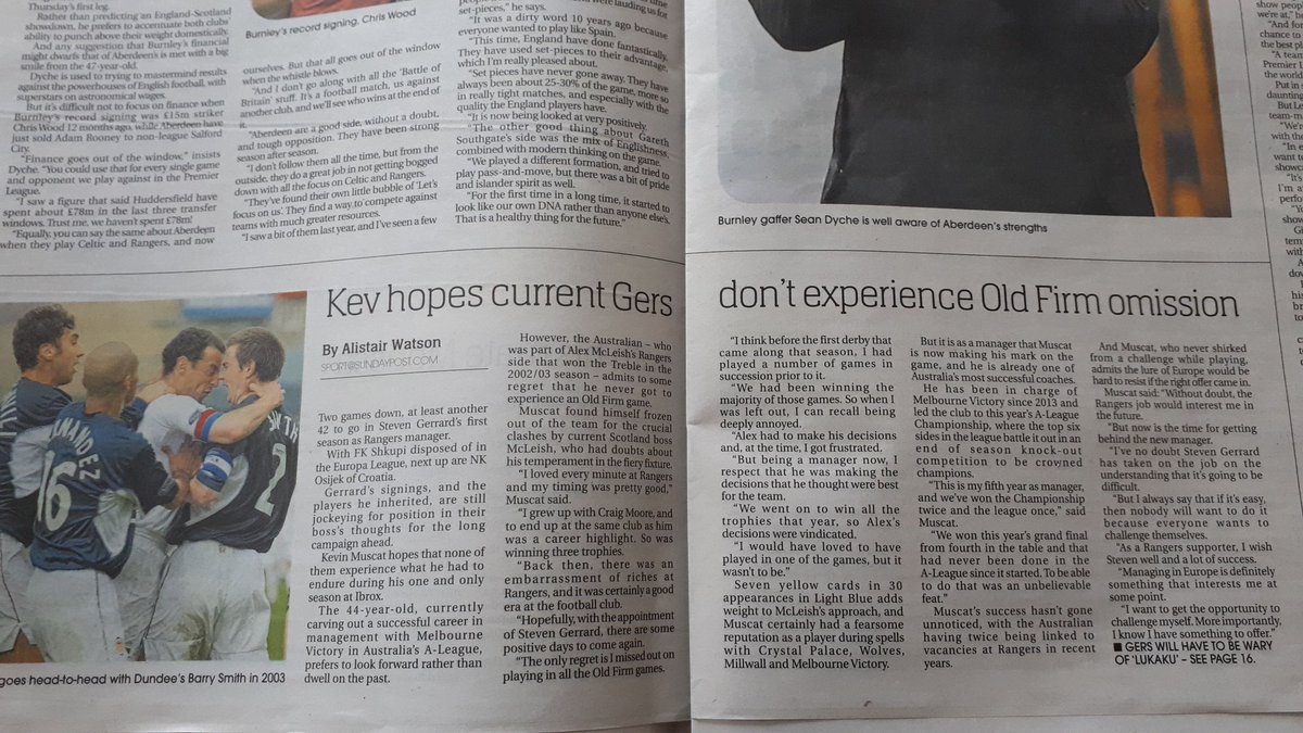 I interviewed Kevin Muscat for the Sunday Post back in July 2018 and he spoke eloquently of his love of Rangers and his desire to manage the club one day. A real winner as a manager slips through the net. Something is deeply wrong at Ibrox at the moment. #RangersFC #kevinmuscat