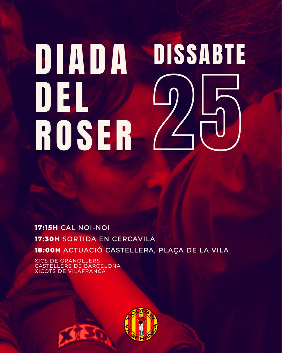 Xicots's tweet photo. Aquest dissabte 25 d’octubre celebrem la Diada del Roser, una de les cites més especials del nostre calendari vermell! ♥️🔥
#ADNperlahistòria #SOMXicots #SOMXicotes #castells https://t.co/JSi8f6Z3Dx