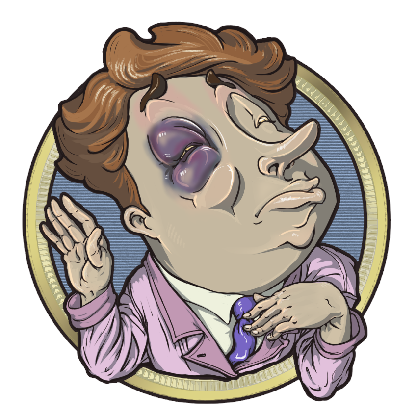 Well… I never! These clowns are confirming my bias against them! Look at my eye! I’ve been threatened with a rather menacing rubber hammer &amp; what appears to be a rubber chicken with a very pointy beak. My windows are covered with pie remains! I can’t leave! This is a waking