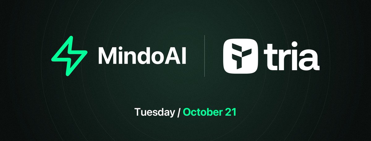 MindoAI's tweet image. Top KOL? High performer?
We are cooking something with Tria this Tuesday, October 21, 2025!
Early access is already open for the top 100 KOLs on the MindoAI leaderboard
🔗 mindoshare.ai/kolpad