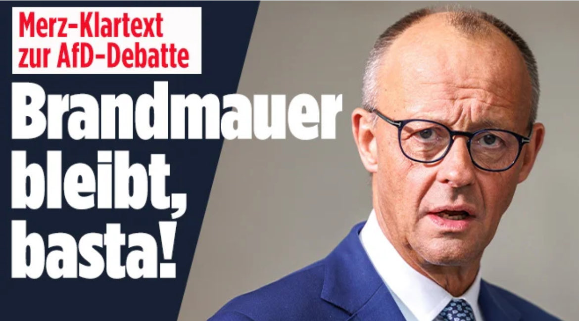 Stellt euch, nur mal hypothetisch, vor, die AfD würde eine Brandmauer zur CDU aufstellen 😏
