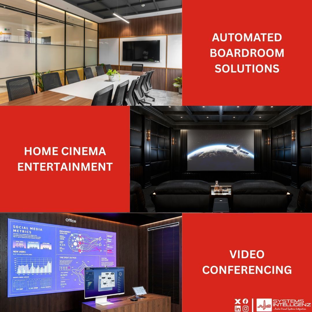SysIntelligenz's tweet image. Your World, Connected. 🚀

Systems Intelligenz combines cutting-edge tech with luxury living and advanced business solutions. Enjoy one-touch Automated Boardrooms, immersive Home Cinema, and clear Video Conferencing, all effortlessly controlled.

#SmartHome #AutomatedBoardroom
