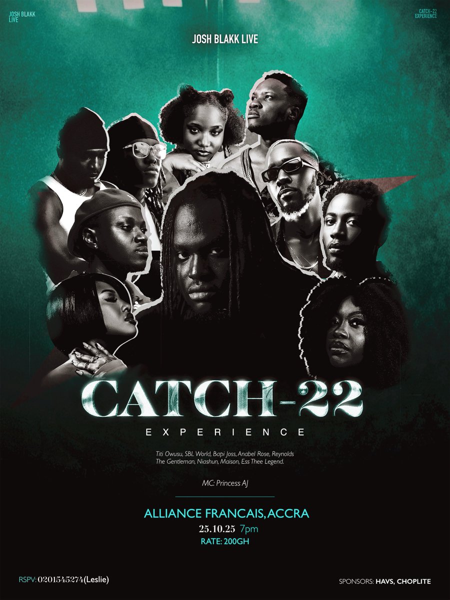 Josh Blakk (@joshblakk) on Twitter photo My brother <a href="/kwadwosheldon/">Kwadwo Sheldon</a>, I’m looking forward to seeing you and the team at my concert this Saturday at <a href="/AF_Accra/">Alliance Française Accra</a>.
creion.app/events/catch-2… My brother <a href="/kwadwosheldon/">Kwadwo Sheldon</a>, I’m looking forward to seeing you and the team at my concert this Saturday at <a href="/AF_Accra/">Alliance Française Accra</a>.
creion.app/events/catch-2…