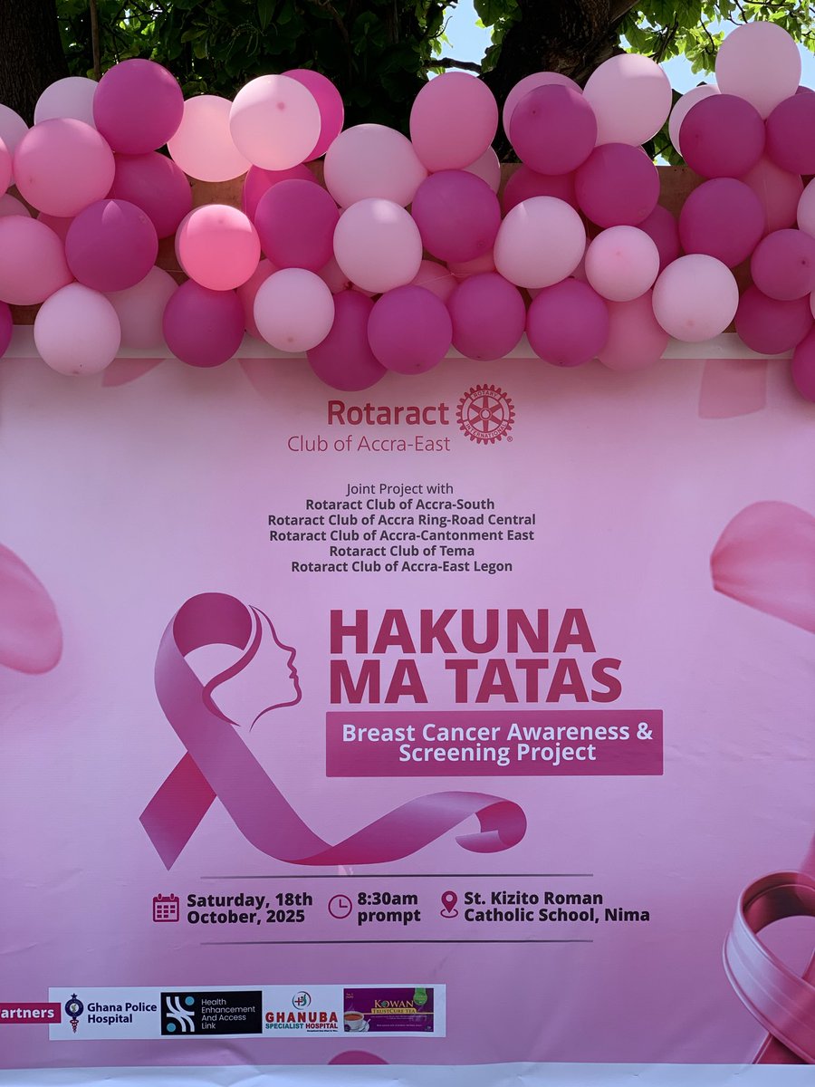 RRCRotaract's tweet image. 🌸 Together, we brought hope and health to the women of Nima through our breast cancer screening project — promoting early detection and saving lives 🎀
Mission accomplished, but the journey continues — let’s keep checking regularly and live healthy! 💝
#HakunaMaTatas 💞