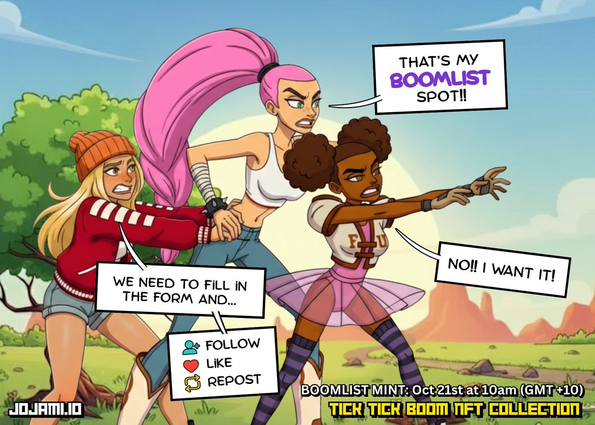Tick Tick Boom is minting! 
Want a WL Spot? Better hurry up!!
Apply here 👇
x.com/TTBoom_/status…