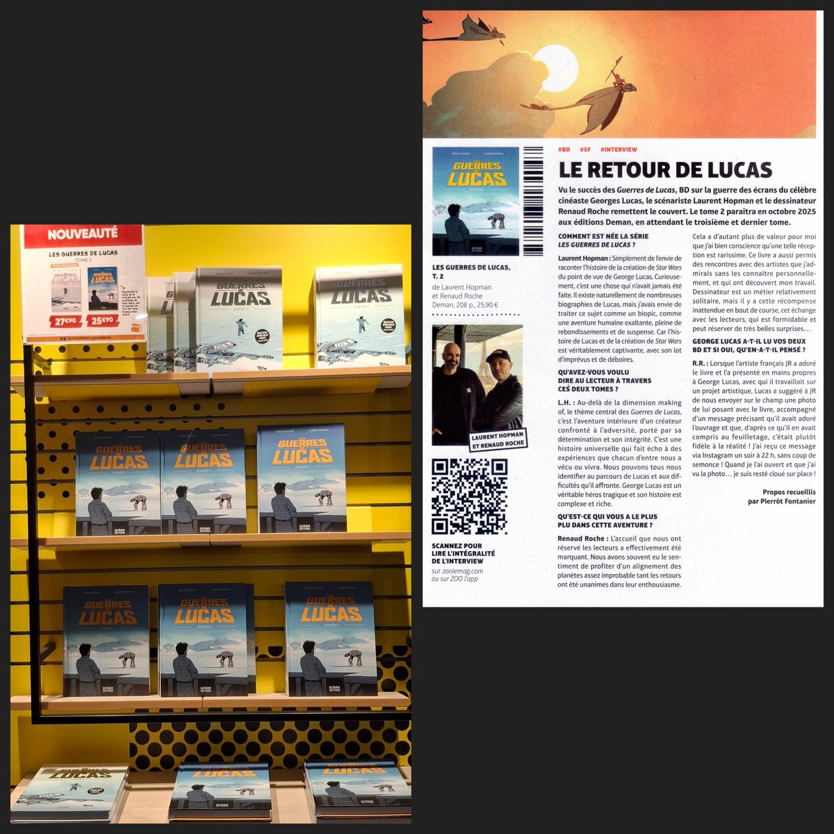 Bobafeet75's tweet photo. @Editionsdeman #EditionsDeman @Fnac #FNAC
#RenaudRoche @caaalef
@LaurentHopman #LaurentHopman
#BD #RomanGraphique #LesGuerresDeLucas Vol. 02 paru le 08 oct. 2025
ZOO le mag N° 106 September/ Oct. 2025
https://t.co/lvEvdSbBUe
📸 FNAC des Halles
1-7, R. Pierre Lescot, Paris 01 https://t.co/wTduMpBG1R