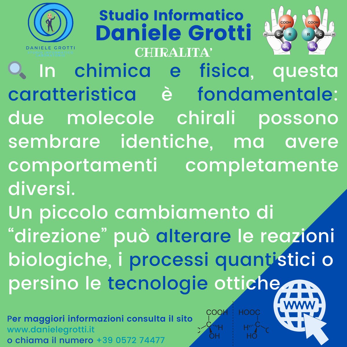 StudioIT_DG's tweet image. 🧬 𝑪𝒉𝒊𝒓𝒂𝒍𝒊𝒕𝒂̀: quando la simmetria si spezza
.
#Chiralità #Fisica #InformaticaQuantistica #AI #Tecnologia #Scienza #Innovazione #CyberScience #DigitalMind #consulenteinformatico #massaecozzile #pistoia #montecatiniterme #laboratorioinformatico #studioinformaticodg