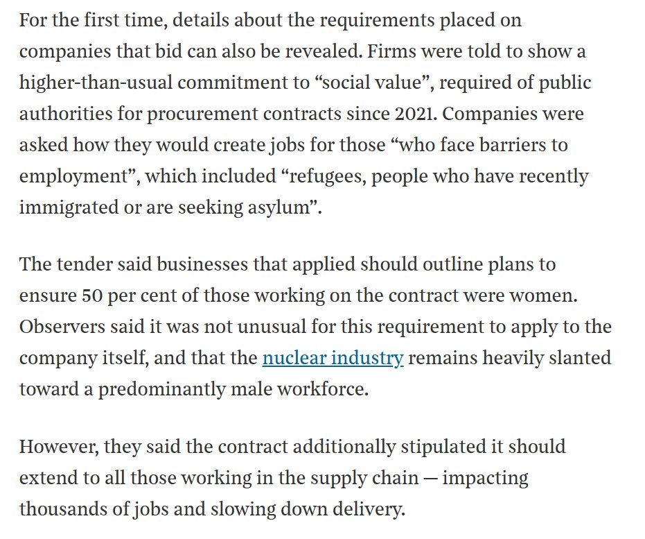 NEW: The Government spent £22m on its Small Modular Reactor competition- and demanded 50% gender diversity across bidders’ supply chains.

Is it any wonder Britain is the most expensive country in the world to build new nuclear?

thetimes.com/uk/politics/ar…