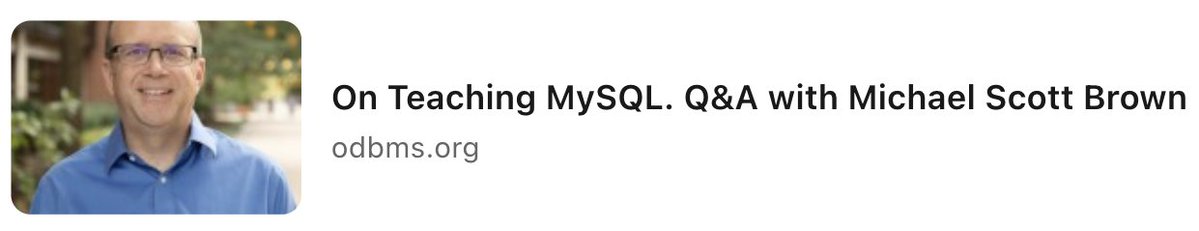 MySQL's tweet image. 🐬 We are happy to announce another social.ora.cl/6012Afz8I article, this time with Michael Scott Brown, PhD, Professor of Practice, University of Maryland talking about MySQL in Education! Don't miss this excellent Q&A!
#MySQLCommunity
social.ora.cl/6015Afz8F