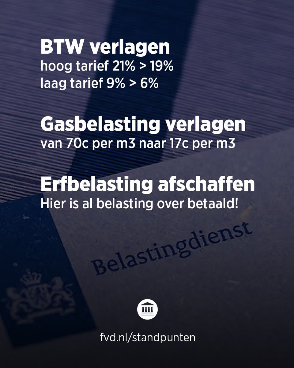 Forum voor Democratie wil een radicale belastingverlaging bewerkstelligen.

Stem FVD op 29 oktober.