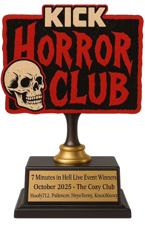 itslazeepanda's tweet photo. Can we have a round of applause for the winners of the FIRST EVER KickHorrorClub Live Event on Saturday Night!!

----- THE COZY CLUB -----
@hoofy712 @heyoteeny @KnoxicKnoxy @ThePsilencer 

Thank you everyone who took part, to the lovely devs of @7mih_game for the support, keys and popping in to the stream and a MASSIVE shout out for my co-organiser and Queen of Behind the Scenes on the Night, @BehnerMikki 🩷

SUPER excited to organise more events like this!
#KickHorrorClub @KickCommunity @kick