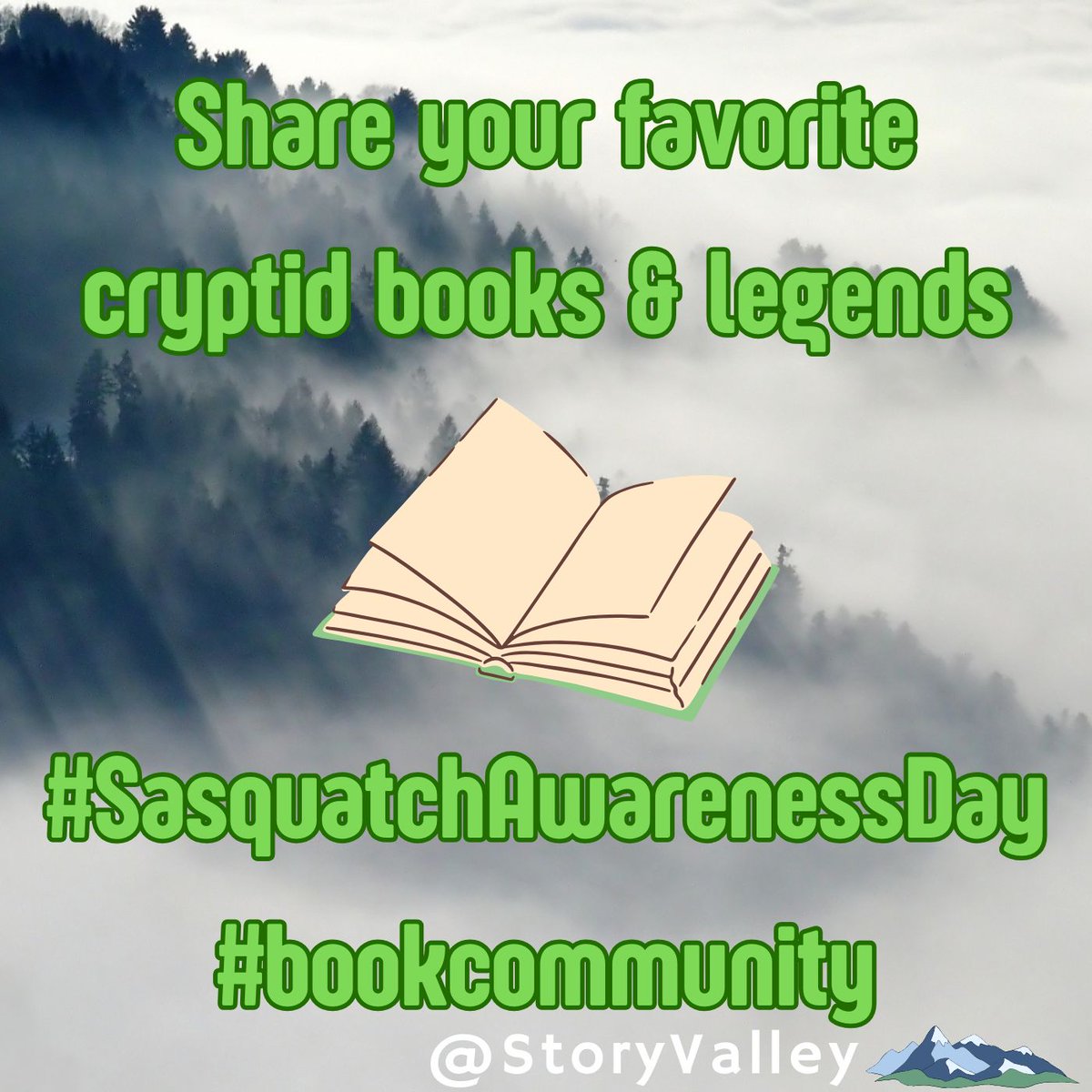 StoryValley's tweet photo. #Bookcommunity 
Where are my cryptid lovers? Throw us your book recs!
#fantasybooks #legendsandmyths #folklore
#SasquatchAwarenessDay https://t.co/wRQQSI6XLh