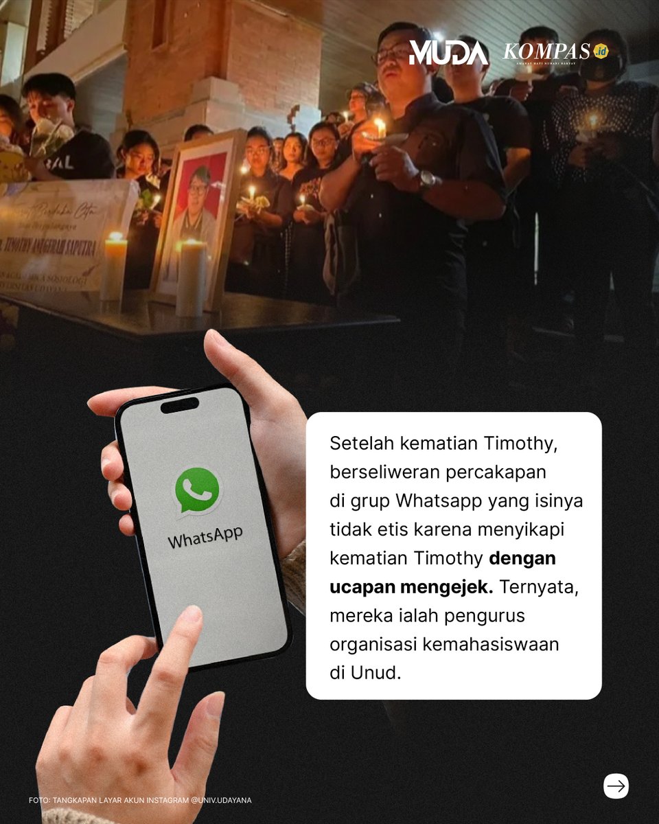hariankompas's tweet photo. Timothy tewas setelah diduga menjatuhkan diri dari lantai empat Gedung FISIP Unud di Denpasar, Bali, Rabu (15/10/2025). Kematian mahasiswa Semester VII Sosiologi ini memukul sivitas akademika Unud karena terkait dengan perundungan. #Bullying #Mahasiswa #Unud #AdadiKompas https://t.co/H4JwEUDNy1