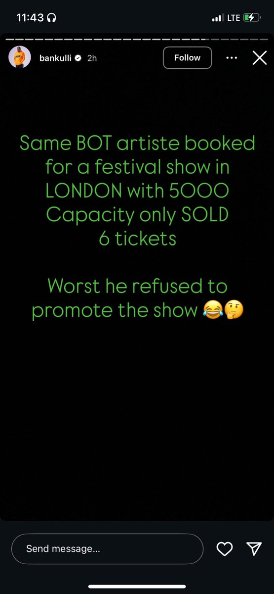 lordwarice's tweet photo. Bankulli calls out artists that uses bot streams 
He says they can’t sell out tickets 

Who do you think he’s referring to? https://t.co/h9lMtWS3up