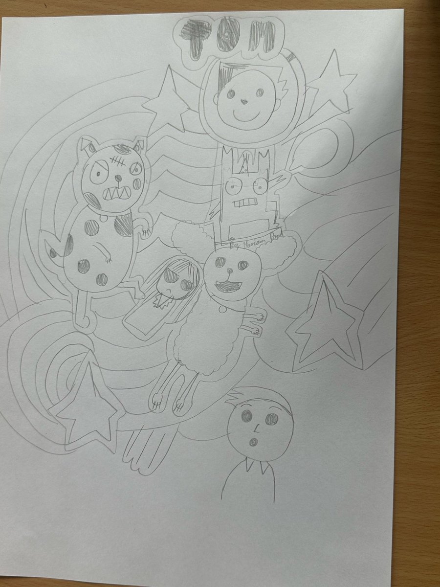 carltonj_i's tweet photo. Year 6 Trees got seriously creative today drawing Tom, Delia, and other wild characters from the Tom Gates books. It was an honour to be led by Liz Pichon herself. #LizPichon #scholastic #TomGates #Year6Art https://t.co/mBbeIjcgRp