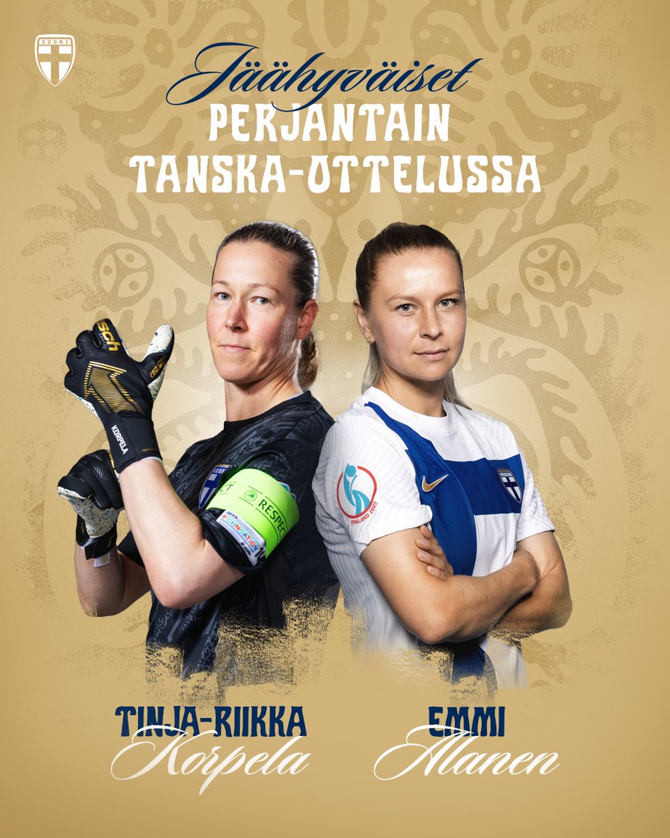 𝑻𝒊𝒏𝒏𝒊𝒏 𝒋𝒂 𝑬𝒎𝒎𝒊𝒏 𝒋𝒂̈𝒂̈𝒉𝒚𝒗𝒂̈𝒊𝒔𝒆𝒕 💙🤍

Perjantaina Tammelassa kiitetään kahta Helmareiden legendaa – maajoukkueuransa päättäneet Tinja-Riikka Korpela ja Emmi Alanen palaavat vielä kerran kotiyleisön eteen kiitoskierrokselle Tanska-ottelun yhteydessä! 🫶