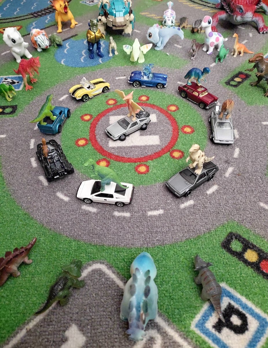 My dinosaurs had a car show! 🦖 
#kidcore