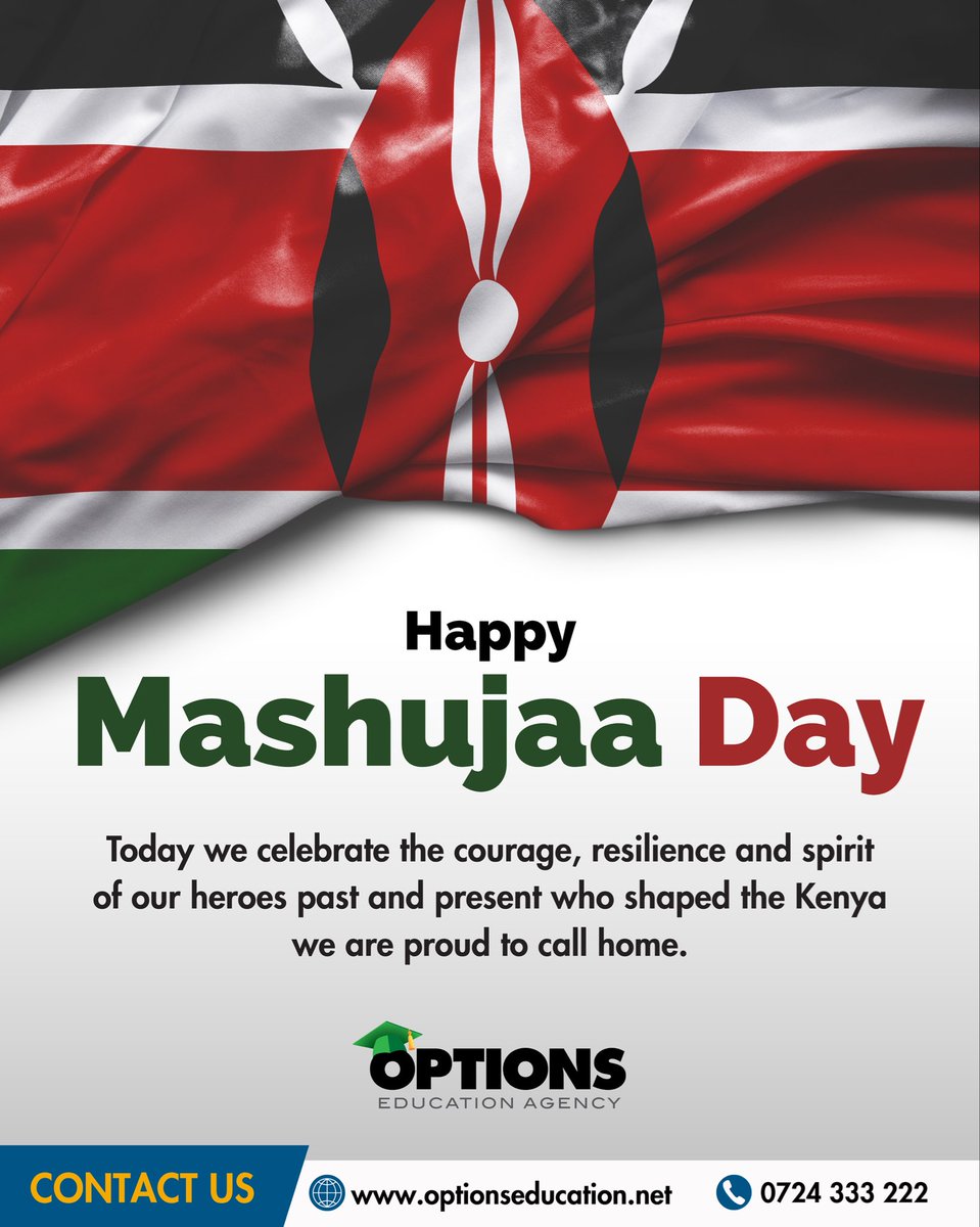 As we commemorate Mashujaa Day, we celebrate Kenya’s heroes past, present, and future.

At Options Education Agency, we remain committed to empowering future heroes through education and opportunity.

#mashujaaday
