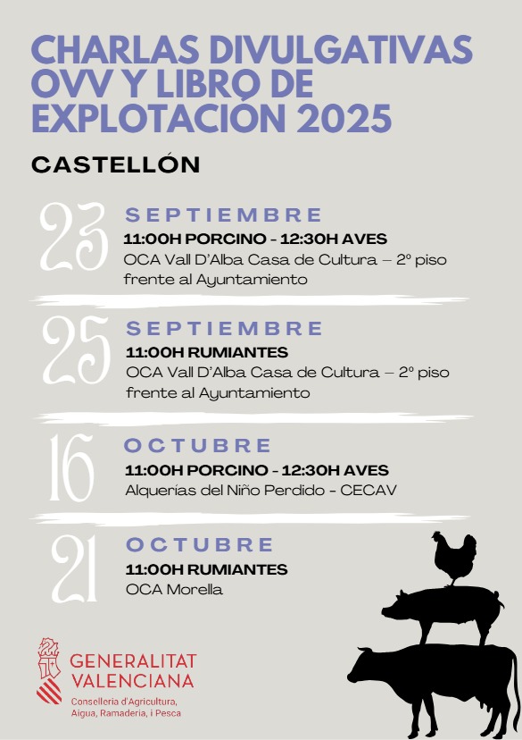 ajpalanques's tweet photo. 📣 Xarrada divulgativa per a ramaders

Demà dimarts 21 d’octubre, a les 11.00 h, tindrà lloc a l’Oficina Comarcal Agrària (OCA) Els Ports de Morella una xarrada divulgativa sobre les actualitzacions del Llibre d’Explotació Ramadera i l’Oficina Virtual Ramadera (OVV). https://t.co/kZgDpTFVrY