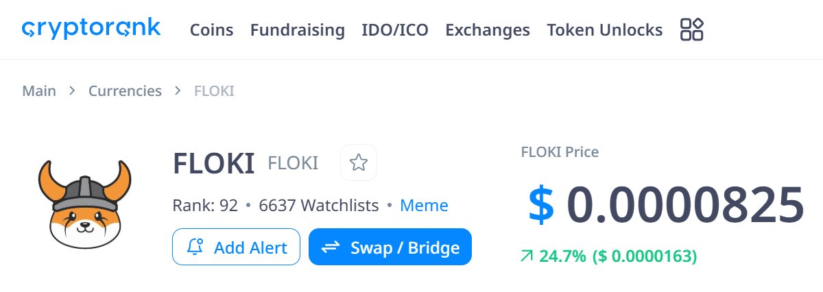 <a href="/elonmusk/">Elon Musk</a> Huge congratulations on stepping into the CEO role <a href="/FLOKI/">FLOKI</a>😁

+25% cryptorank.io/price/floki