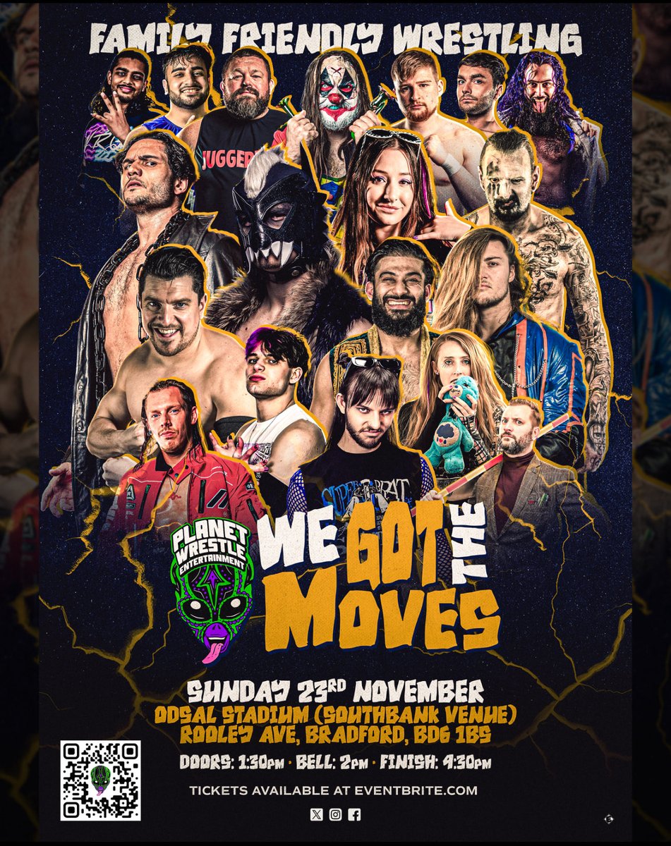 After an incredibly successful show
In Odsal yesterday, we return in just over a month to present We Got The Moves to the people of Bradford! 👽🛸 Use discount code DISCO to get 10% off, valid til Tuesday! 🎟️- eventbrite.co.uk/e/planet-wrest…