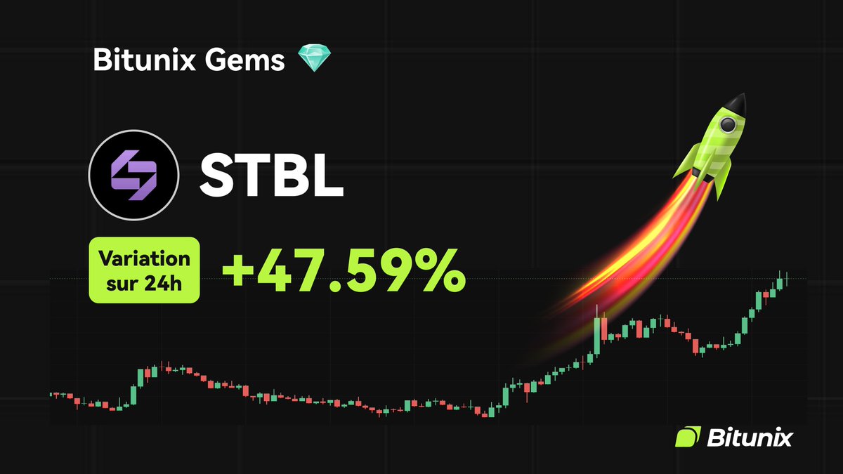 BitunixFR's tweet image. 💎 BITUNIX GEMS 💎
$STBL @stbl_official
Variation sur 24h : +47.59 %
📆 Listé le 07/10/2025
🚀 Trader maintenant sur : short.bitunixads.com/yvCEIP1C
#Altcoin #Cryptomonnaies
