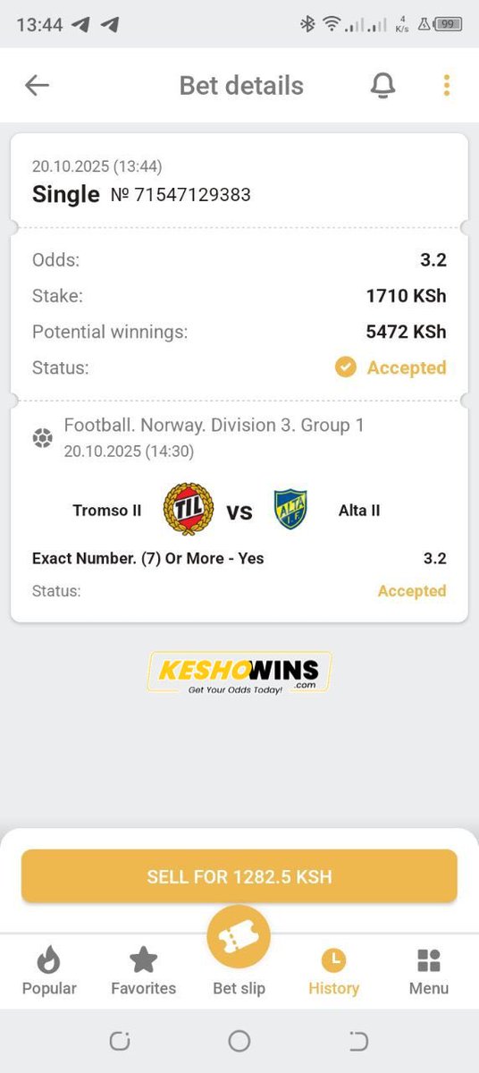 wins254's tweet image. TJ66M Tip1. Single 2:30pm

Secretbet👉 cutt.ly/erG0GWff

Promo code: Keshowins