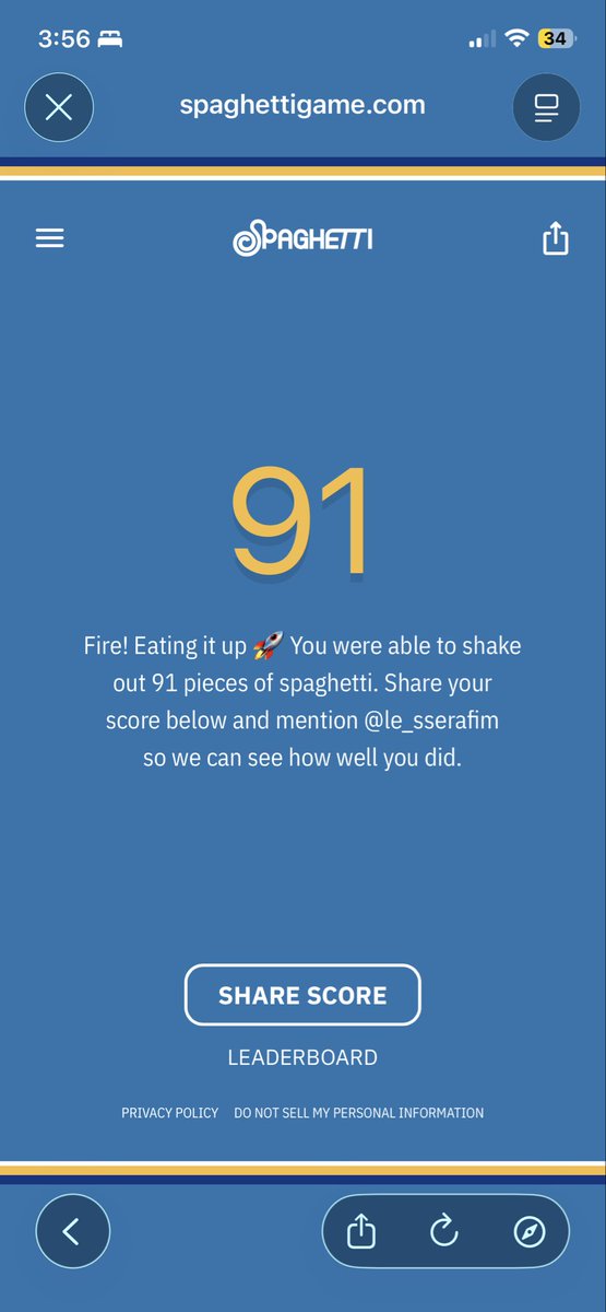 cardcaptorsaki's tweet image. #spaghettigame ⭐⭐⭐⭐⭐ 🍝 91 noodles
Fire! Eating it up 🚀
spaghettigame.com NINTEY ONE