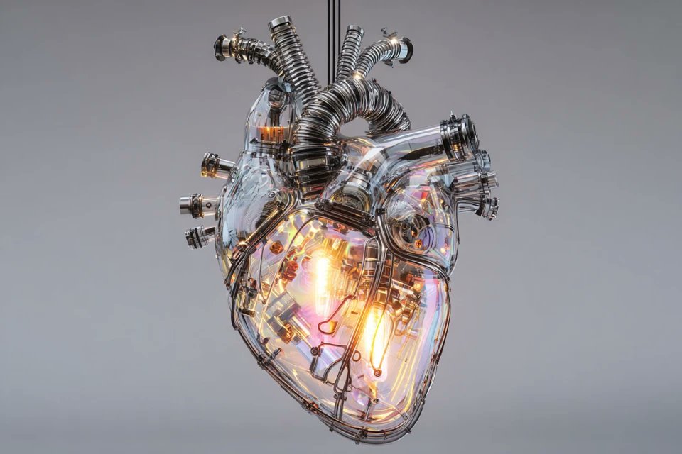 azed_ai's tweet image. Prompt share: Intricate internal machinery

💬Prompt:
A mechanical [subject] with a hollow, skeletal structure, showcasing intricate internal machinery, gear systems, and precision components. Glowing [color1] and [color2] light emits from within the core, illuminating the…