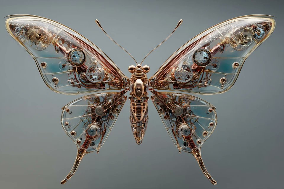azed_ai's tweet image. Prompt share: Intricate internal machinery

💬Prompt:
A mechanical [subject] with a hollow, skeletal structure, showcasing intricate internal machinery, gear systems, and precision components. Glowing [color1] and [color2] light emits from within the core, illuminating the…