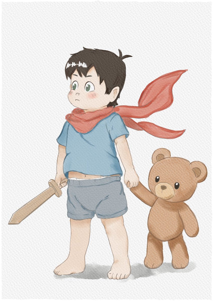 I loved the comic that <a href="/LittlePawsLeo/">Little Paws</a>  drew for <a href="/rmmill01/">RMMILL01</a>  so much that I decided to draw something inspired by it.

Protector of Plushies 🧸

#sketch #watercolor