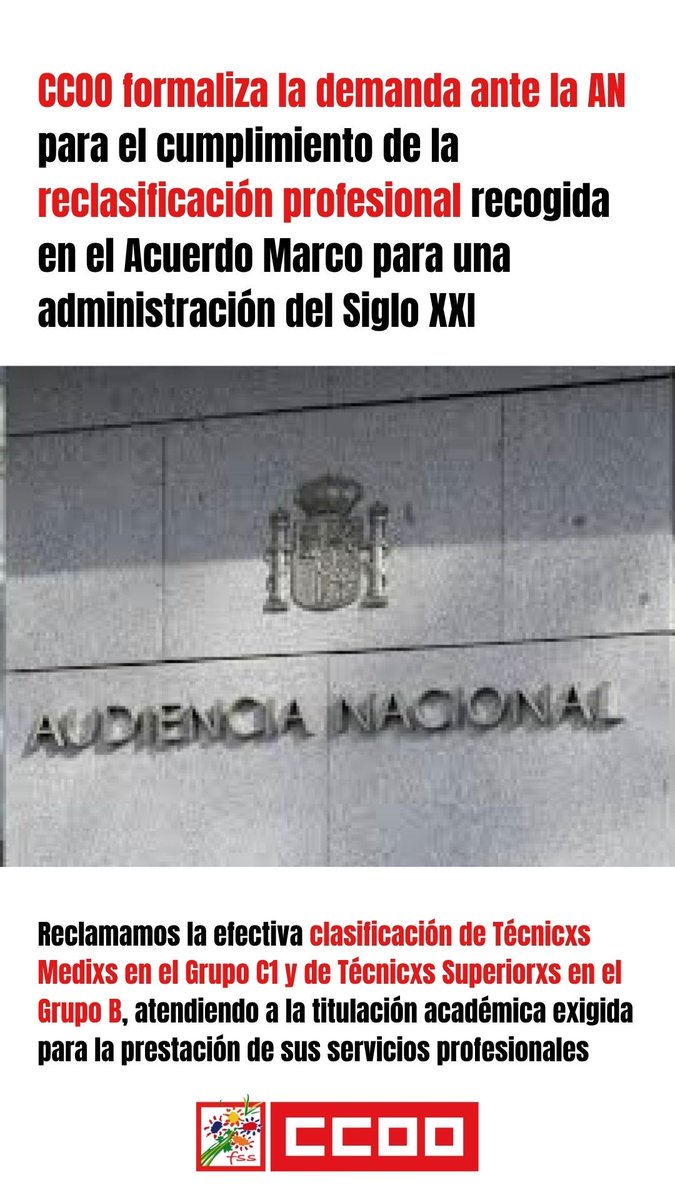 ➡️ A través de esta demanda, solicitamos que se condene y obligue a las Administraciones demandadas a llevar a cabo todas las actuaciones para la correcta clasificación de los colectivos profesionales afectados y que se reconozcan los efectos económicos inherentes