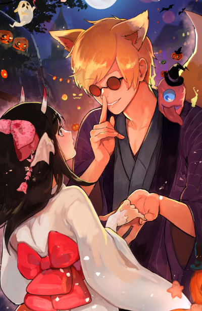「thank you! HALLOWEEN~」|ぐらむし@えびのイラスト