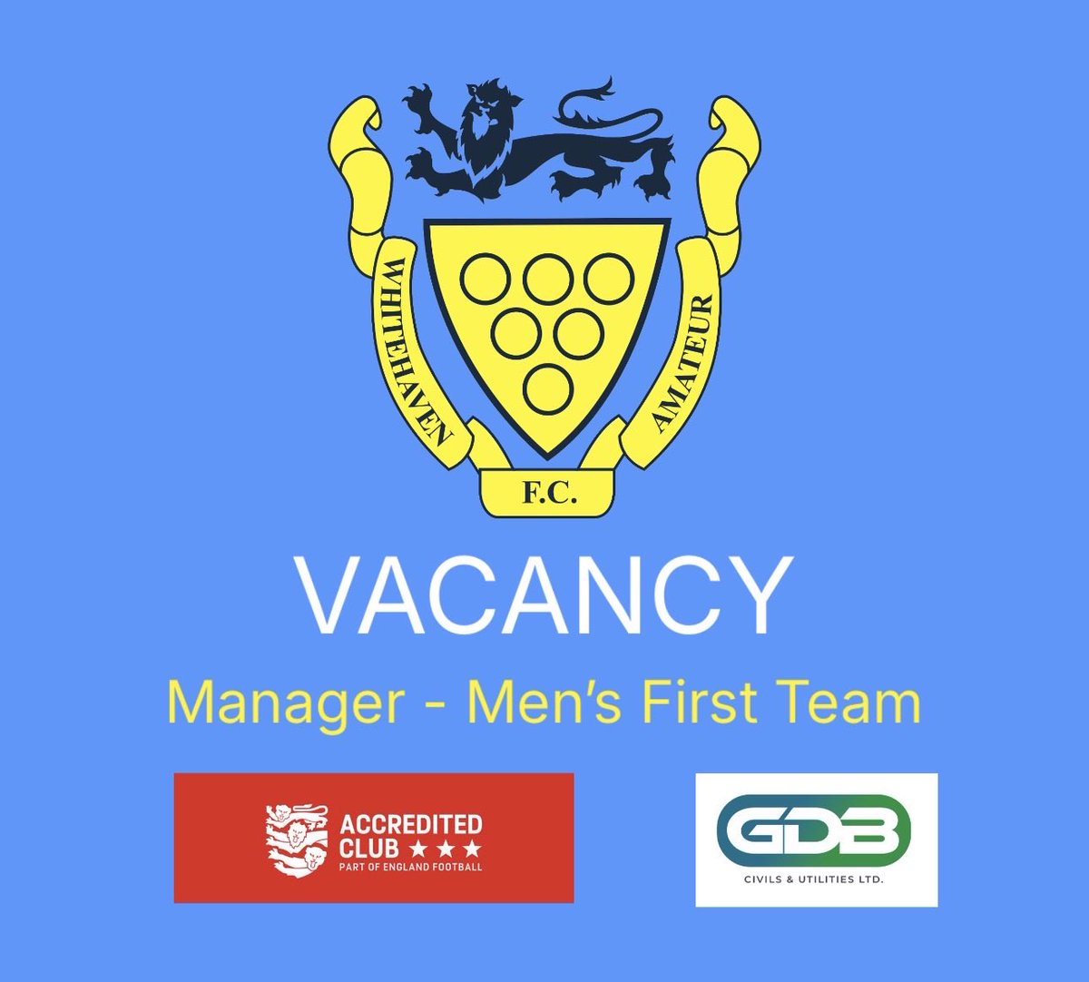 Whitehaven AFC (@whitehavenafc) on Twitter photo Whitehaven AFC is looking for a new manager to lead, develop and manage the Whitehaven AFC First Team.
A full description of the role can be found here:
whitehavenafc.com/_files/ugd/a98…
All applications are invited to express their interest by emailing: Luke.johnston@whitehavenafc.com Whitehaven AFC is looking for a new manager to lead, develop and manage the Whitehaven AFC First Team.
A full description of the role can be found here:
whitehavenafc.com/_files/ugd/a98…
All applications are invited to express their interest by emailing: Luke.johnston@whitehavenafc.com
